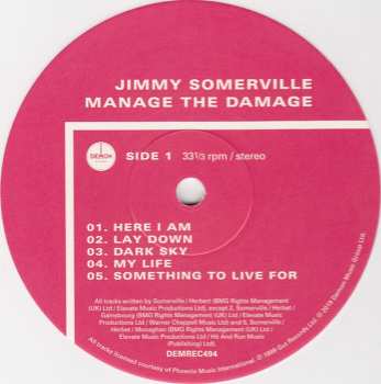 LP Jimmy Somerville: Manage The Damage CLR