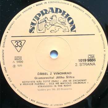 LP Jiří Šlitr: Ďábel Z Vinohrad (Gramorecital Jiřího Šlitra)
