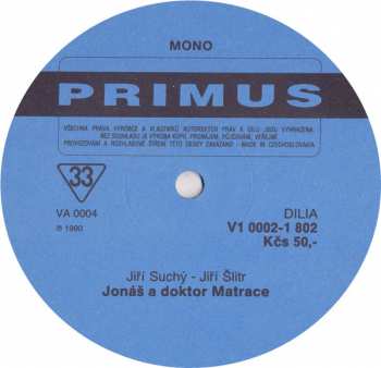 2LP Jiří Suchý & Jiří Šlitr: Jonáš A Doktor Matrace (Semafor 1969)