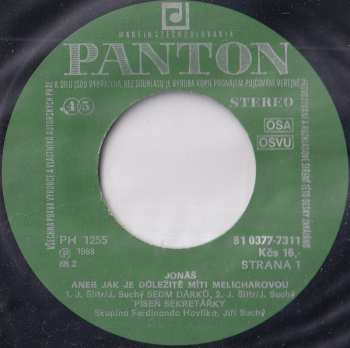 SP Jiří Suchý: Jonáš Aneb Jak Je Důležité Míti Melicharovou 