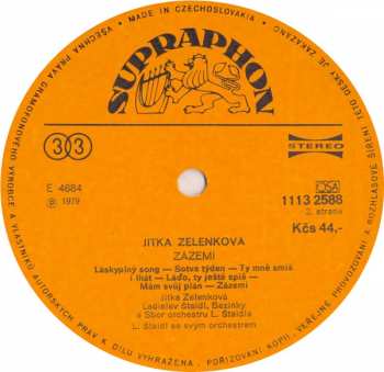 LP Jitka Zelenková: Zázemí