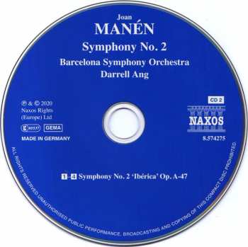 2CD Orquestra Simfònica De Barcelona I Nacional De Catalunya: Violin Concerto No. 3 • Symphony No. 2