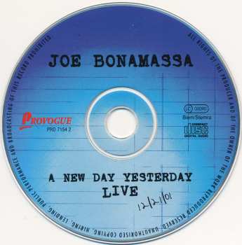 CD Joe Bonamassa: A New Day Yesterday Live