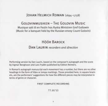 SACD Johan Helmich Roman: Golovinmusiken
