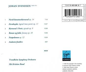 CD Johan Svendsen: Zorahayda / Karneval I Paris / Norsk Kunstnerkarneval