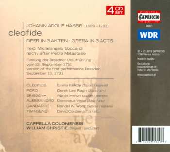 4CD/Set di cofanetti William Christie: Cleofide