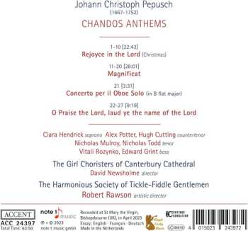 CD The Harmonious Society Of Tickle-Fiddle Gentlemen: Chandos Anthems