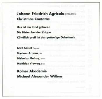CD Johann Friedrich Agricola: Die Hirten Bei Der Krippe - Three Christmas Cantatas