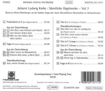 CD Johann Ludwig Krebs: Sämtliche Orgelwerke Vol. 7