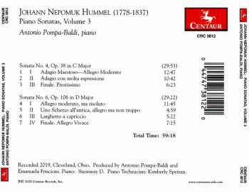 CD Johann Nepomuk Hummel: Piano Sonatas, Volume 3