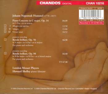 CD Johann Nepomuk Hummel: Piano Concerto In C Major • Rondo Brillant, Op. 56 • Rondo Brillant, Op. 98