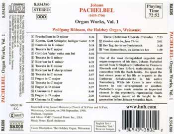 CD Johann Pachelbel: Organ Works, Volume 1
