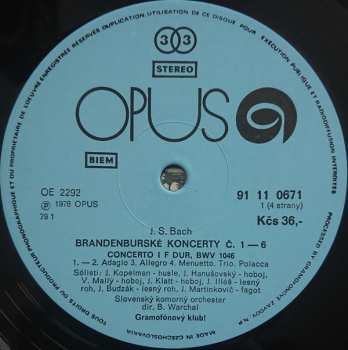 2LP Johann Sebastian Bach: 6 Brandenburg Concertos (2xLP)