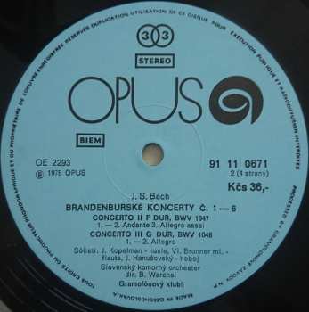 2LP Johann Sebastian Bach: 6 Brandenburg Concertos (2xLP)