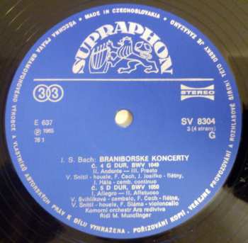 2LP/Set di cofanetti Johann Sebastian Bach: Braniborské Koncerty