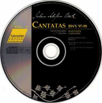 CD Johann Sebastian Bach: Cantatas BWV 97-99