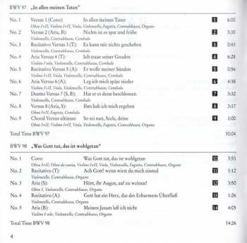 CD Johann Sebastian Bach: Cantatas BWV 97-99
