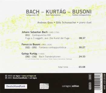 CD Johann Sebastian Bach: Contrapunctus XIX / Bach-Transkriptionen / Fantasia Contrappuntistica