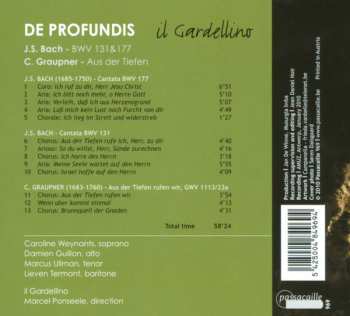 CD Johann Sebastian Bach: De Profundis
