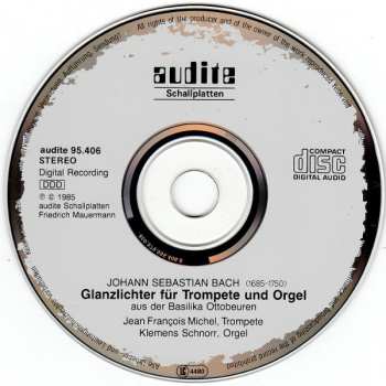 CD Johann Sebastian Bach: Glanzlichter Für Trompete Und Orgel Aus Der Basilika Ottobeuren