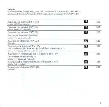 CD Johann Sebastian Bach: Musical Offering BWV 1079 / Canons BWV 1072 - 1078, 1086, 1087