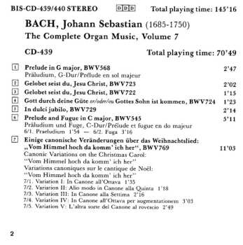 2CD Johann Sebastian Bach: Preludes And Fugues / Toccatas And Fugues / Pièce D'Orgue / Fugues / Canonische Veränderungen