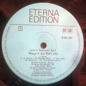 LP Johann Sebastian Bach: Messe F-dur BWV 233 / Messe A-dur BWV 234 (ČERNÝ ŠTÍTEK)