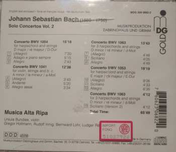 CD Johann Sebastian Bach: Solo Concertos Vol. 2 (Violin Concerto A Minor BWV 1041, Harpsichord Concertos BWV 1053, 1054, 1063)