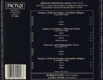 CD Johann Sebastian Bach: Sonate A Viola Da Gamba E Cembalo Obligato / Concerto Nach Italienischen Gusto