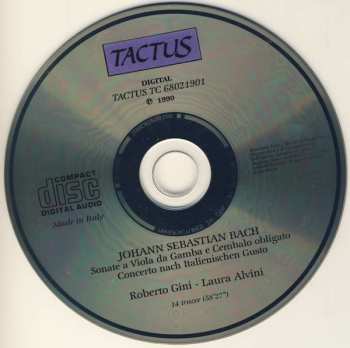 CD Johann Sebastian Bach: Sonate A Viola Da Gamba E Cembalo Obligato / Concerto Nach Italienischen Gusto