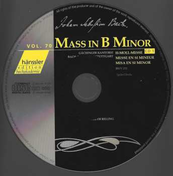 2CD Johann Sebastian Bach: Mass In B Minor BWV 232