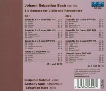 2CD Johann Sebastian Bach: Six Sonatas For Violin And Harpsichord