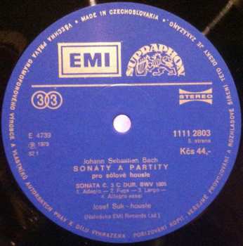 3LP Johann Sebastian Bach: Sonáty A Partity Pro Sólové Housle