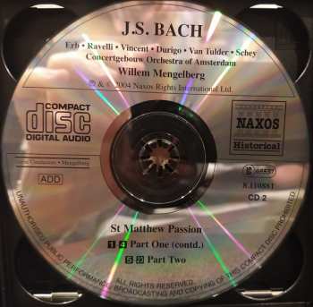3CD/Set di cofanetti Johann Sebastian Bach: St Matthew Passion