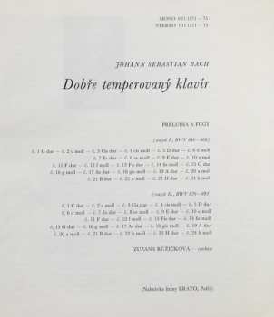 5LP/Set di cofanetti Johann Sebastian Bach: Dobře Temperovaný Klavír (5xLP + BOX + BOOKLET)