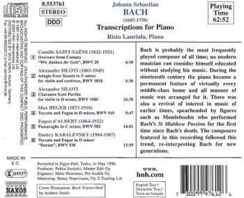 CD Johann Sebastian Bach: Transcriptions For Piano