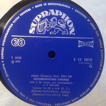 LP Johann Sebastian Bach: Goldbergovské variace (75 1)