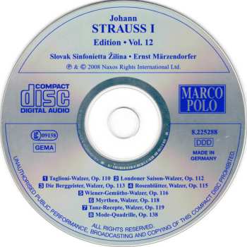 CD Johann Strauss Sr.: Johann Strauss I:  Edition • Vol. 12