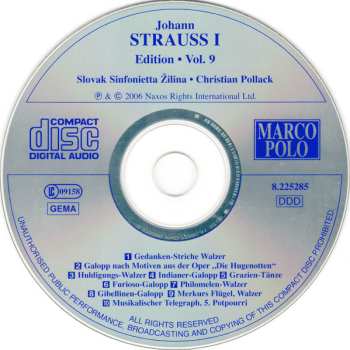 CD Johann Strauss Sr.: Johann Strauss I:  Edition • Vol. 9