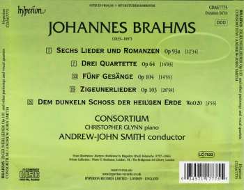 CD Johannes Brahms: 3 Quartette Op 64 ∙ 6 Lieder & Romanzen Op 93A ∙ Zigeunerlieder Op 103 ∙ 5 Gesänge Op 104