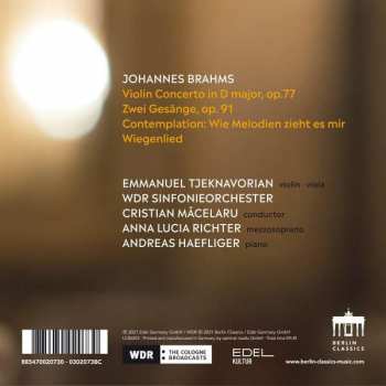 CD Johannes Brahms: Brahms: Violin Concertos & Songs