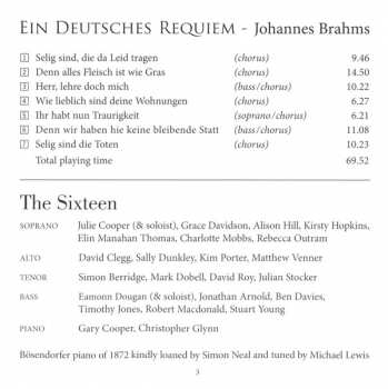 CD Johannes Brahms: Ein Deutsches Requiem