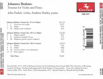 CD Johannes Brahms: Sonatas For Violin And Piano