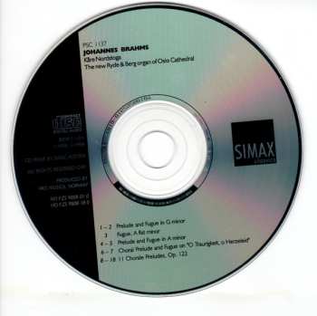 CD Johannes Brahms: Organ Works