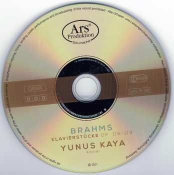CD Johannes Brahms: Klavierstücke Op. 116–119