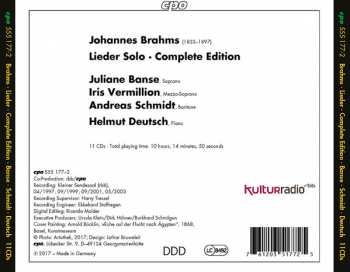 11CD/Set di cofanetti Johannes Brahms: Lieder - Complete Edition