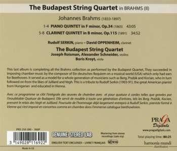 CD Johannes Brahms: Piano Quintet Op. 34; Clarinet Quintet Op. 115