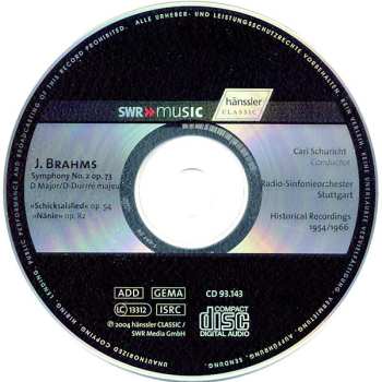 CD Johannes Brahms: Symphony No. 2 Op. 73, »Schicksalslied« Op. 54, »Nänie« Op. 82