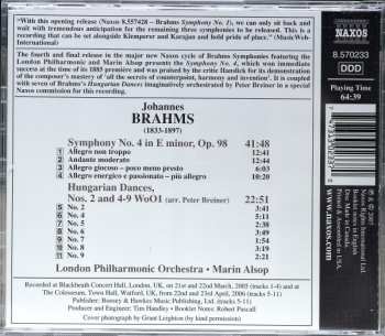 CD Johannes Brahms: Symphony No. 4 / Hungarian Dances Nos. 2 And 4-9 