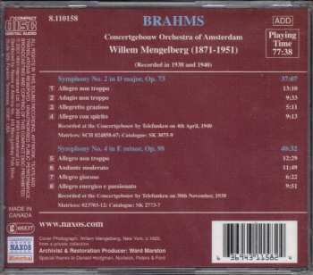 CD Johannes Brahms: Symphony No. 2 And Symphony No. 4